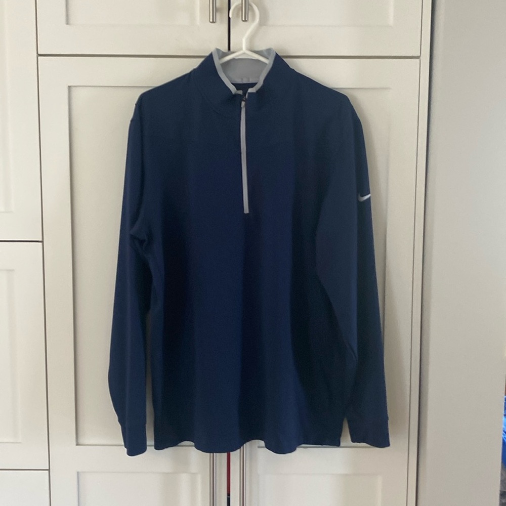 Nike Men's Blue Zip-Up Sweater